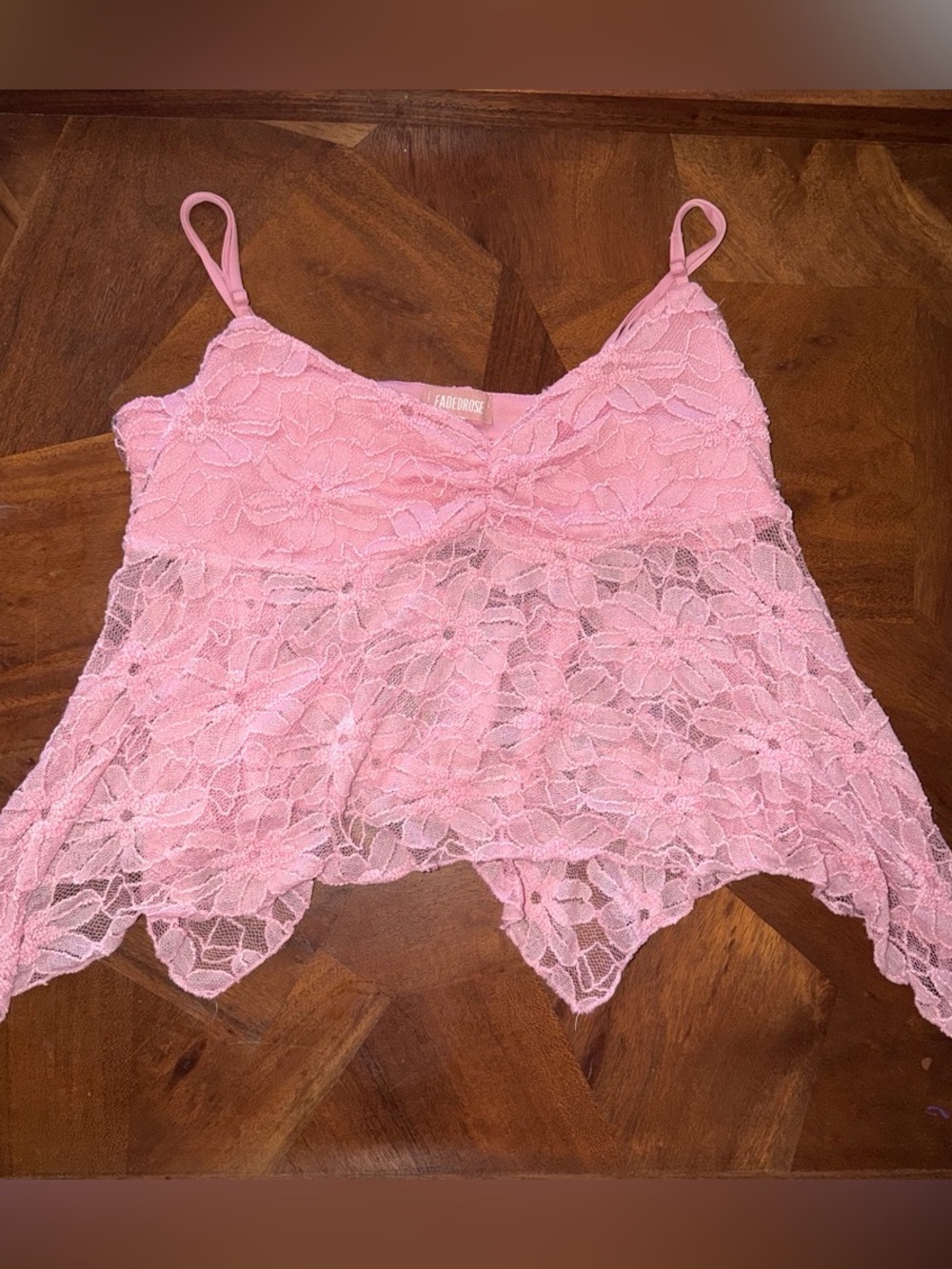 Pink Lace Camisole Tank Top